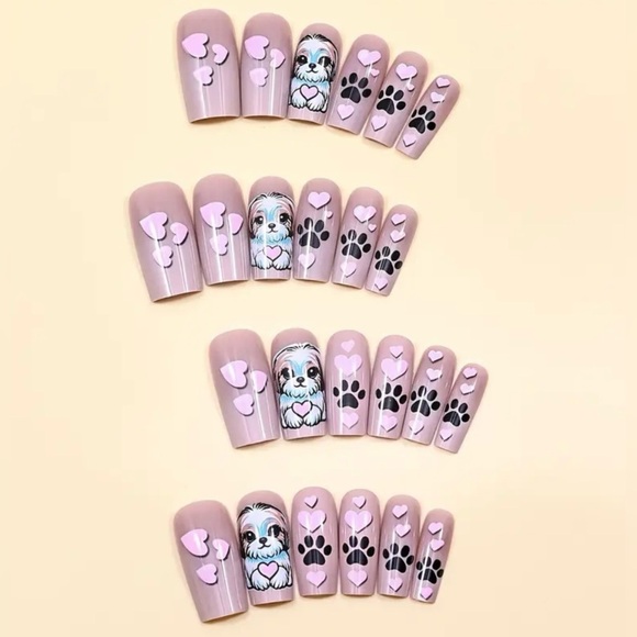 Dog Fake Press On Nails NWT - Picture 5 of 12